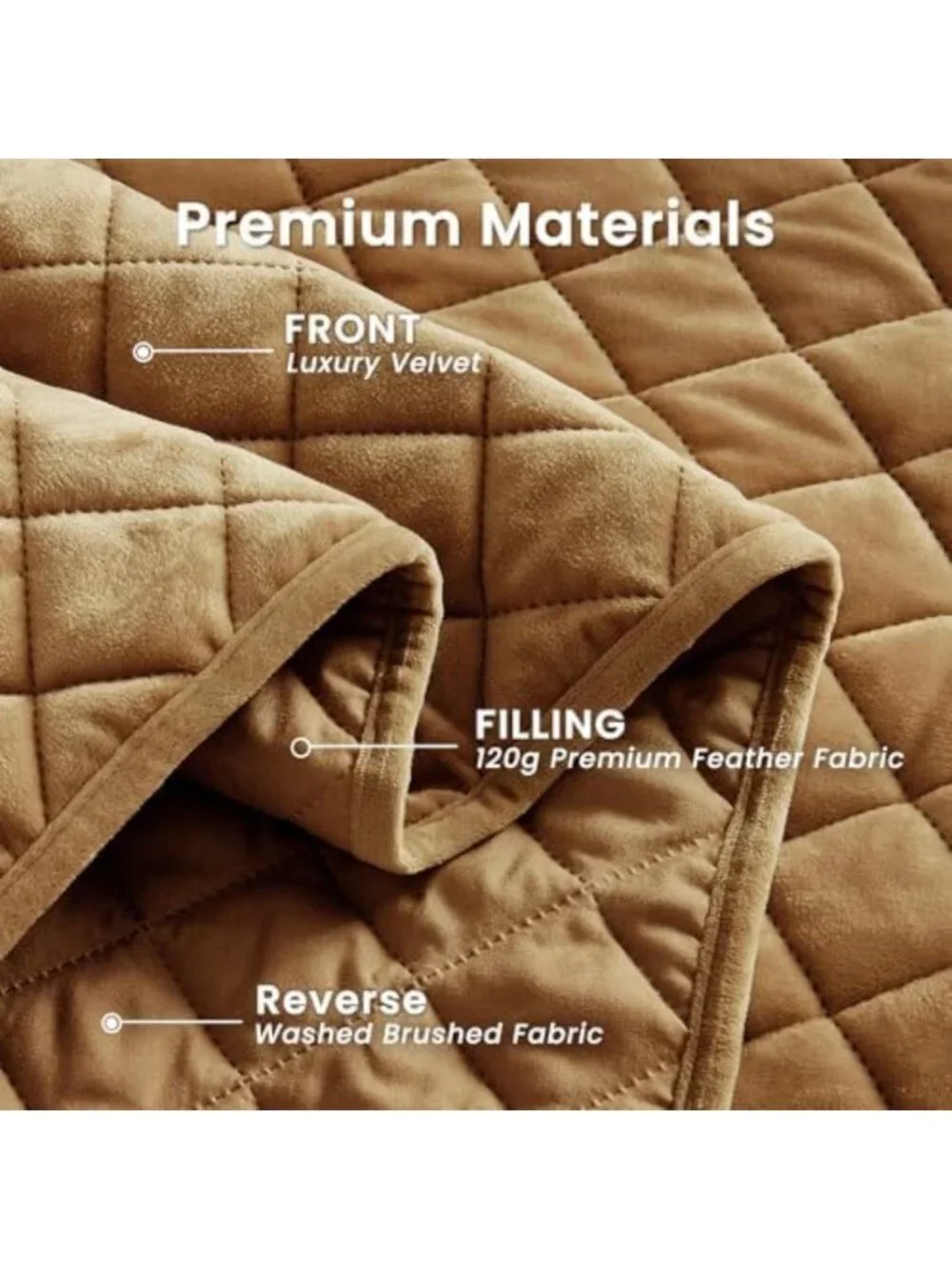 Luxurious King Size Velvet Quilt Set - 3-Piece Reversible Bedding Comforter
